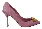 Dolce & Gabbana Pink Leather Heart DEVOTION Heels Pumps Shoes -   -  Dolce & Gabbana.